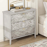 Indian Hand Carved Solid Wooden Bedside Table 01